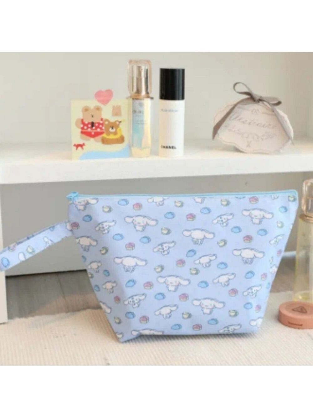 Cute Blue Cinnamoroll Zippered Cosmetics Case